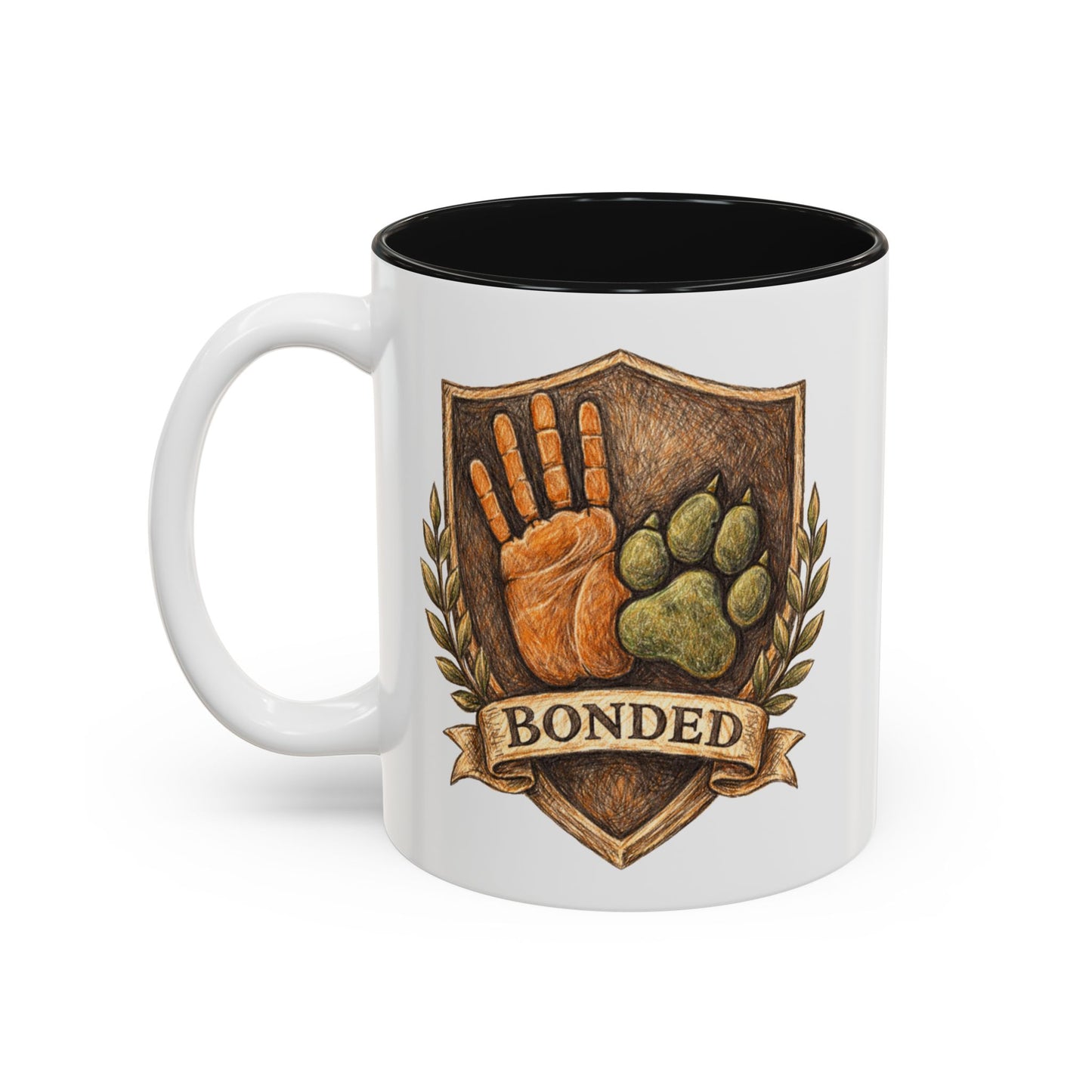 Personalized Dog Mug – Custom Digital Pencil Sketch Portrait (Men’s Edition – Bonded Shield)