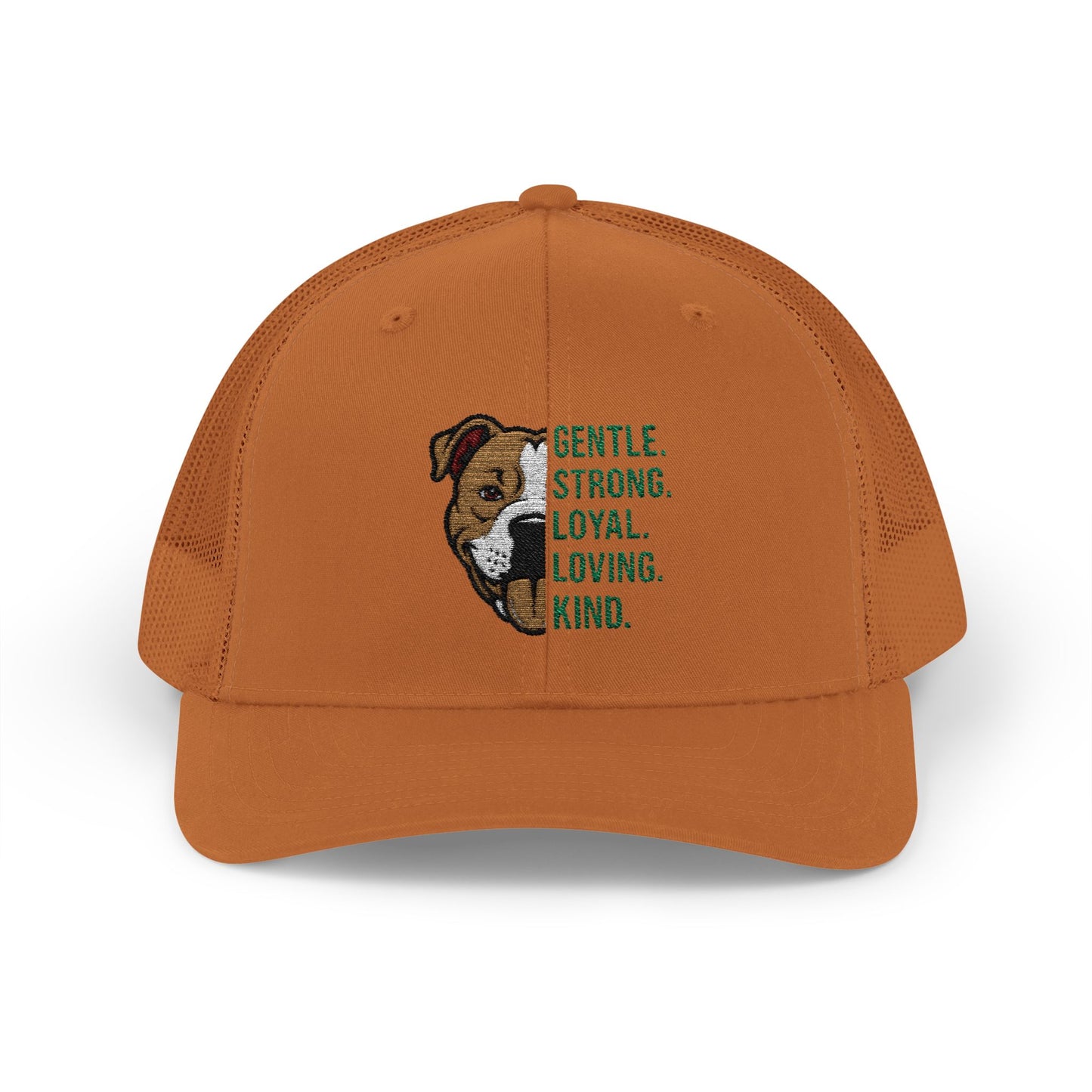 Gentle Strong Loyal Loving Kind Pitbull Trucker Cap | Yupoong 6606