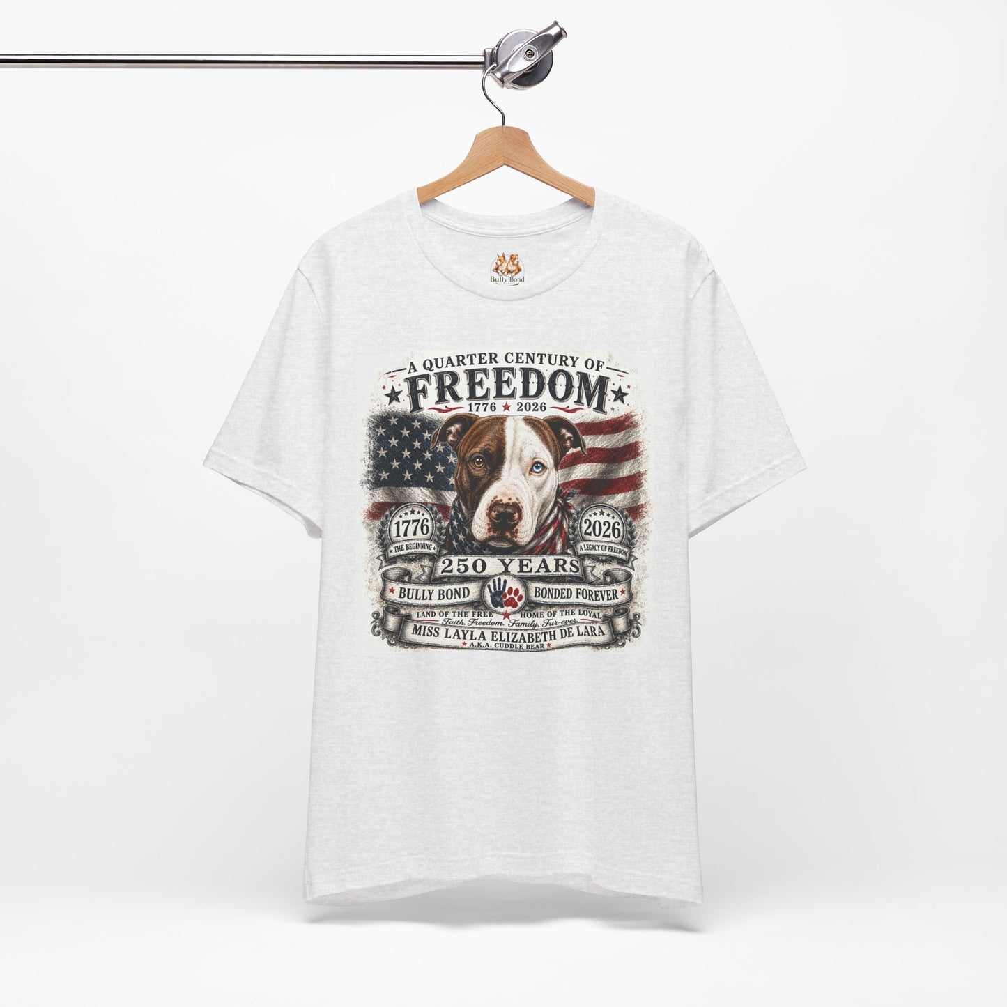 Custom 250 Years of Freedom Service Dog Tribute Shirt – Personalized Patriotic Dog Portrait Tee