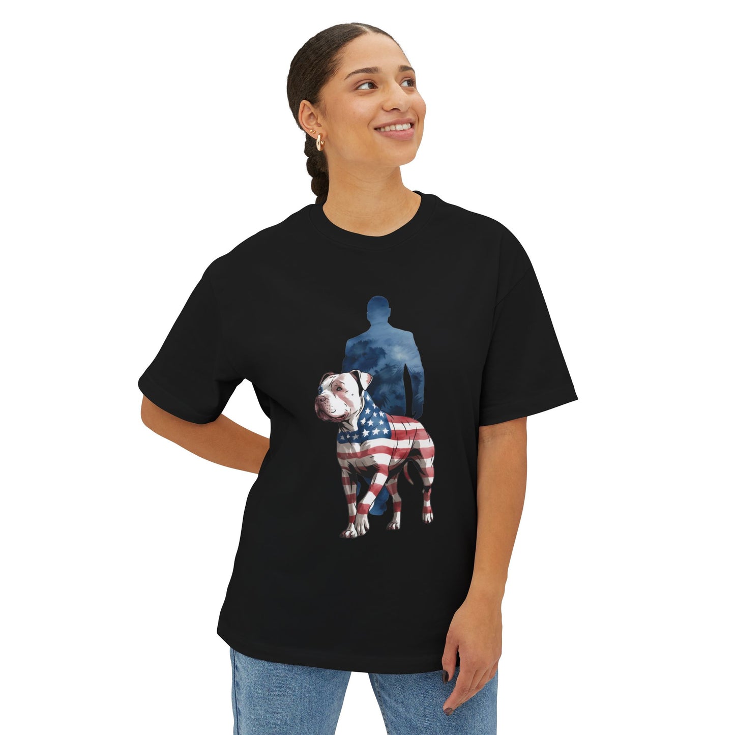 Stars, Stripes, and Bully by My Side – Patriotic Pitbull T-Shirt