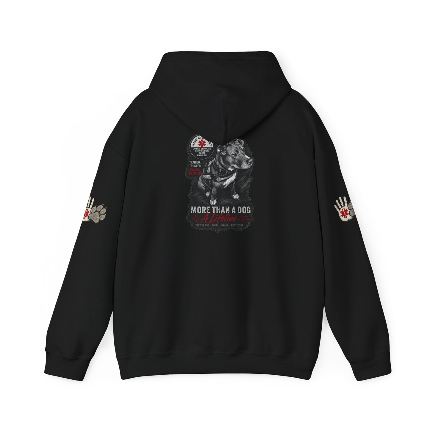 Personalized Service Dog Hoodie – "More Than a Dog, A Lifeline" Custom Pet Portrait Hoodie