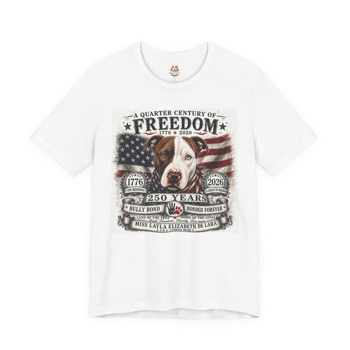 Custom 250 Years of Freedom Service Dog Tribute Shirt – Personalized Patriotic Dog Portrait Tee