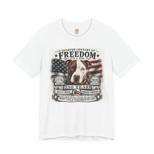 Custom 250 Years of Freedom Service Dog Tribute Shirt – Personalized Patriotic Dog Portrait Tee