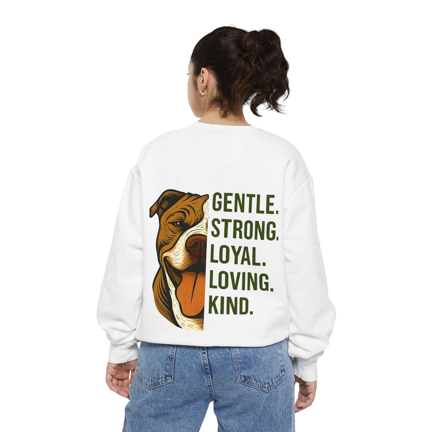 Gentle & Loyal Pit Bull Sweatshirt | Comfort Colors® 1566 Unisex Garment-Dyed