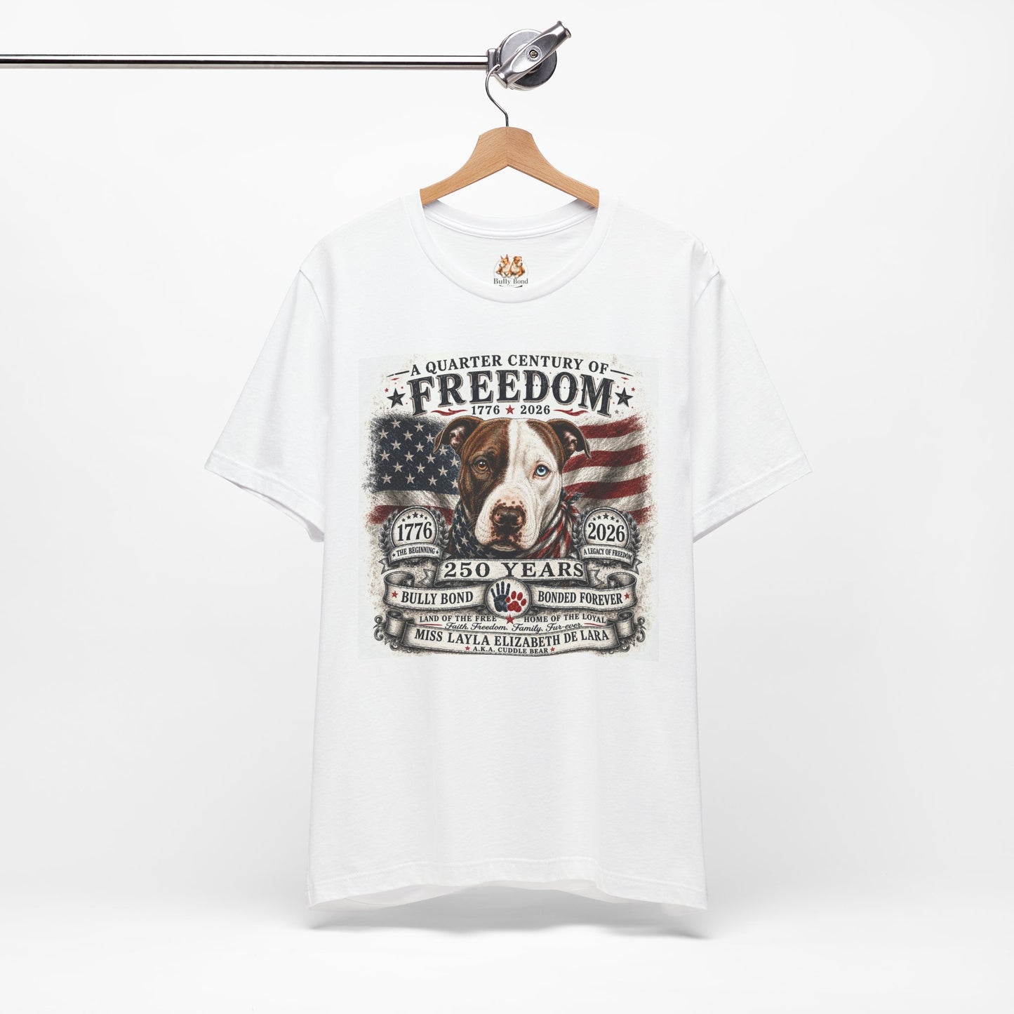Custom 250 Years of Freedom Service Dog Tribute Shirt – Personalized Patriotic Dog Portrait Tee