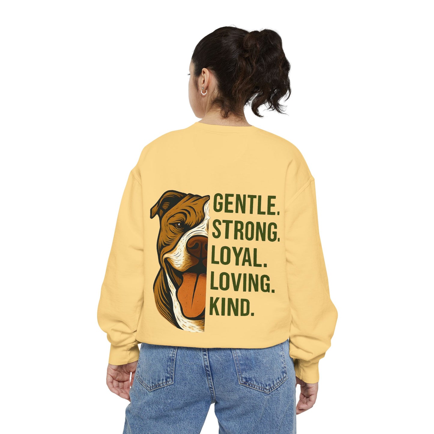 Gentle & Loyal Pit Bull Sweatshirt | Comfort Colors® 1566 Unisex Garment-Dyed