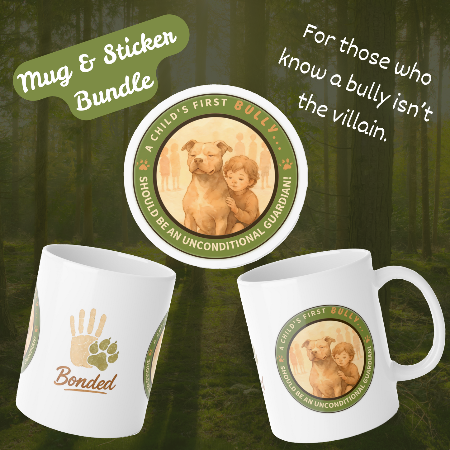 Guardian Gift Bundle – Mug + Vinyl Sticker (A Child’s First Bully)